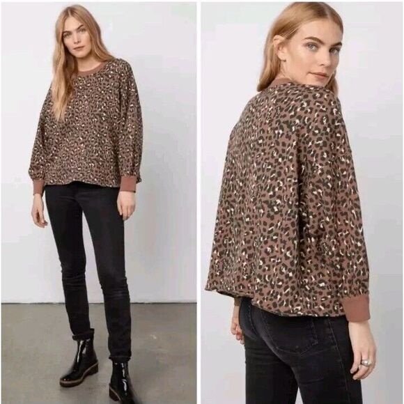 Rails Sweater Women's Medium Multicolored Reeves In Mountain Leopard‎ Print - Picture 1 of 9